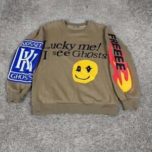 Kids See Ghosts Lucky Me Sweatshirt Mens Large Brown Kanye Crewneck